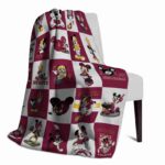 arizona state sun devils mickey minnie maroon white blanket top rated