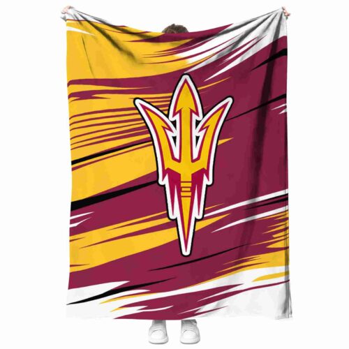 arizona state sun devils paint streaks maroon white blanket best selling