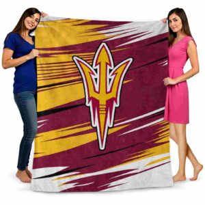 arizona state sun devils paint streaks maroon white blanket fashion forward