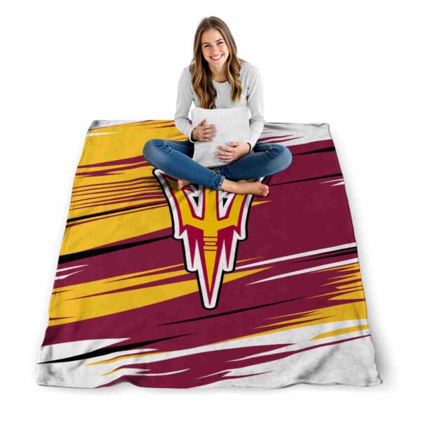 arizona state sun devils paint streaks maroon white blanket high quality