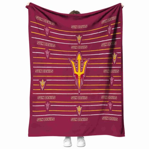 arizona state sun devils striped pattern maroon blanket best selling