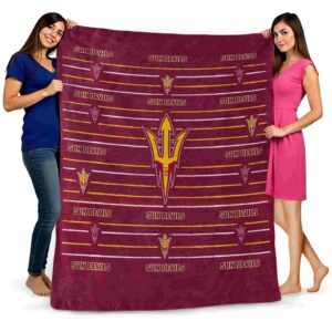 arizona state sun devils striped pattern maroon blanket fashion forward