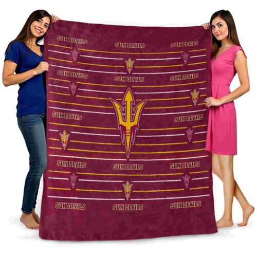 arizona state sun devils striped pattern maroon blanket fashion forward