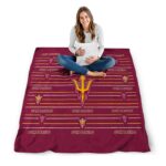 arizona state sun devils striped pattern maroon blanket high quality