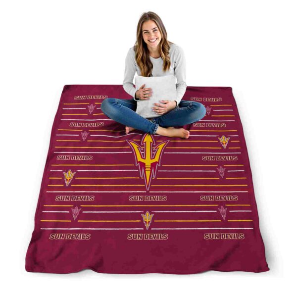 arizona state sun devils striped pattern maroon blanket high quality