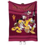 arizona state sun devils three musketeers maroon blanket best selling