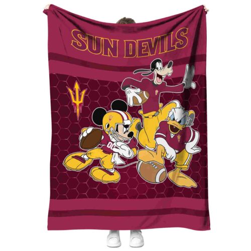 arizona state sun devils three musketeers maroon blanket best selling