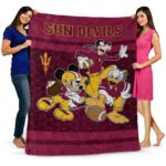 arizona state sun devils three musketeers maroon blanket best selling