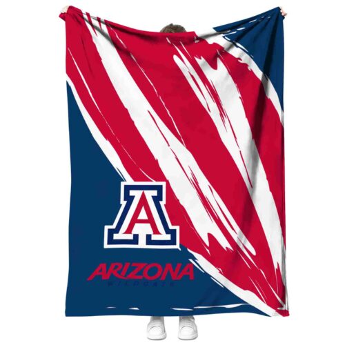 arizona wildcats brushstrokes red white blanket best selling