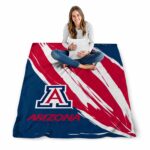 arizona wildcats brushstrokes red white blanket high quality
