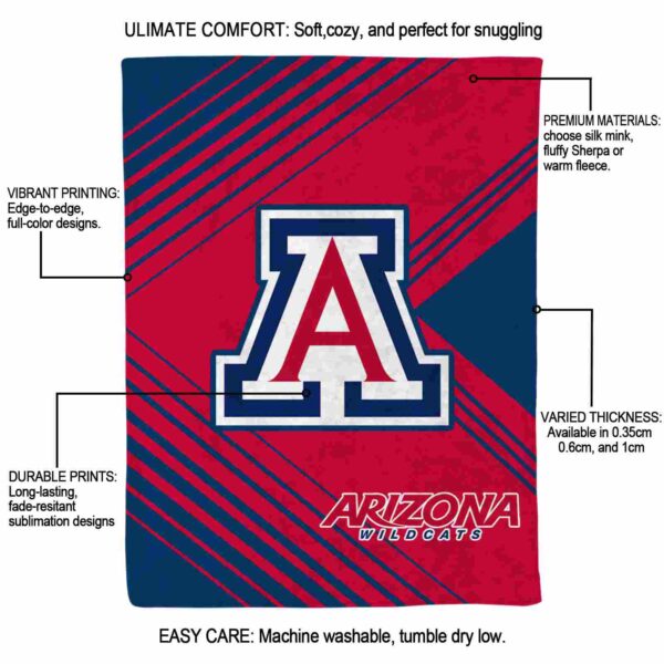 arizona wildcats diagonal stripes red blanket new arrival