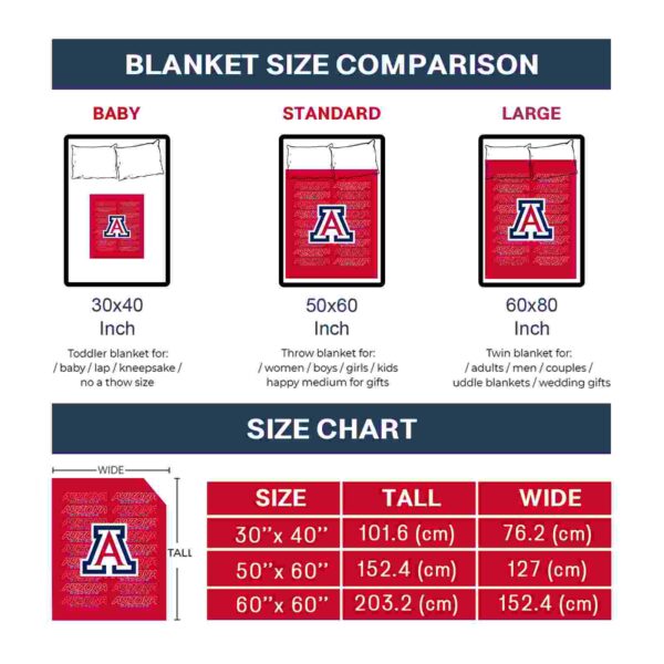arizona wildcats fan pride red blanket trendy