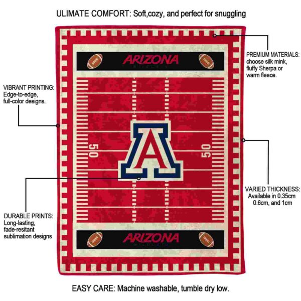 arizona wildcats football field red blanket new arrival