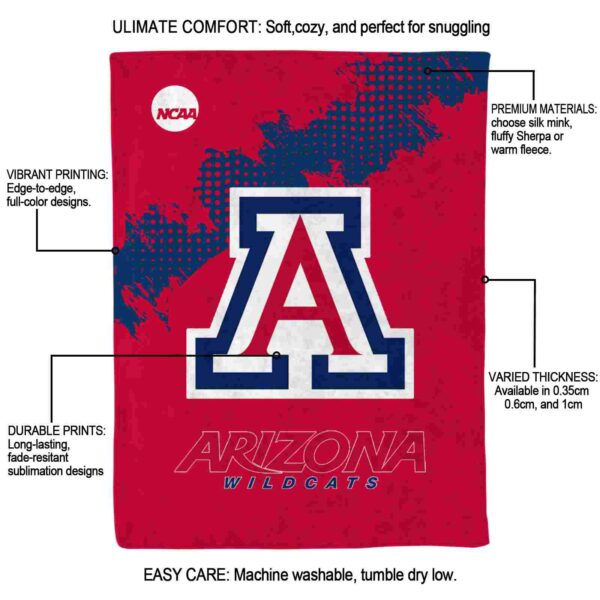 arizona wildcats grunge texture red blanket new arrival