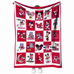 arizona wildcats mickey minnie red white blanket best selling