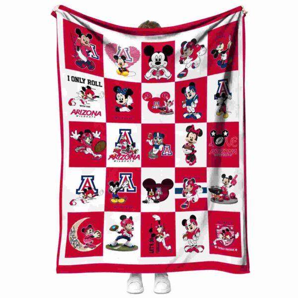 arizona wildcats mickey minnie red white blanket best selling