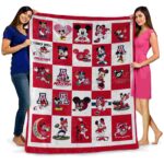 arizona wildcats mickey minnie red white blanket fashion forward