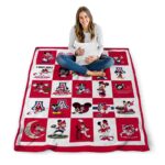 arizona wildcats mickey minnie red white blanket high quality