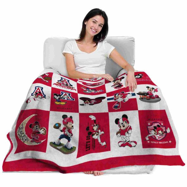 arizona wildcats mickey minnie red white blanket latest model