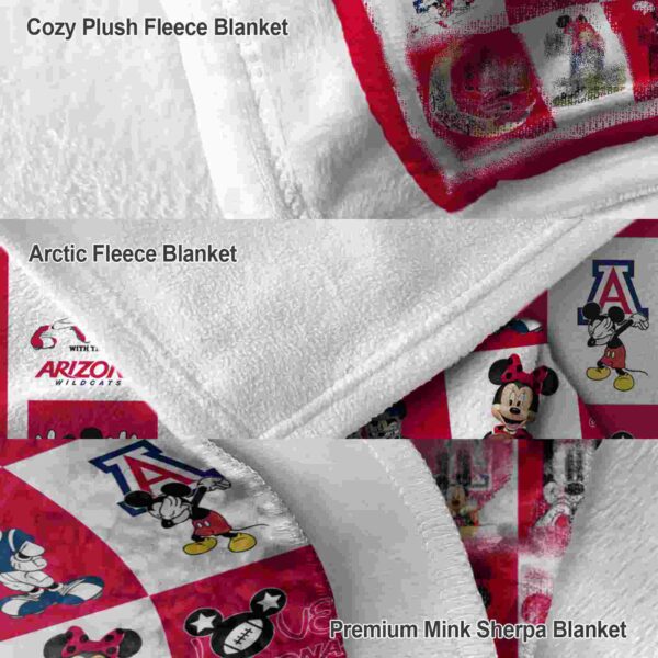 arizona wildcats mickey minnie red white blanket premium grade
