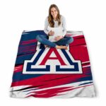 arizona wildcats paint streaks red white blanket high quality