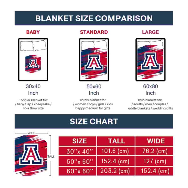 arizona wildcats paint streaks red white blanket trendy