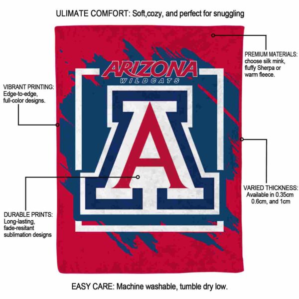 arizona wildcats splatter effect red blanket new arrival