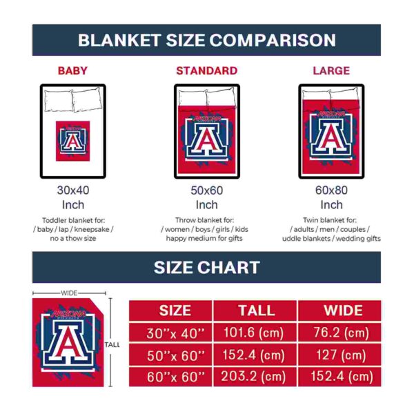 arizona wildcats splatter effect red blanket trendy