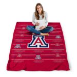 arizona wildcats striped pattern red blanket high quality