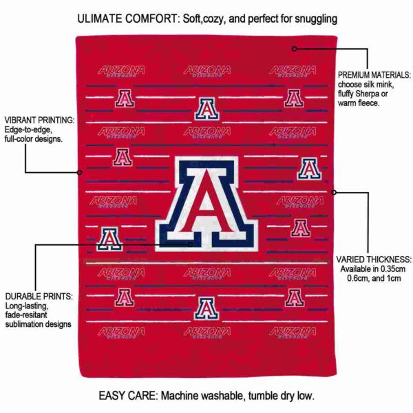 arizona wildcats striped pattern red blanket new arrival