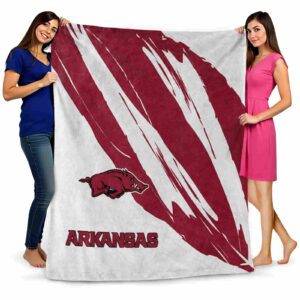 arkansas razorbacks brushstrokes red white blanket fashion forward