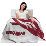 arkansas razorbacks brushstrokes red white blanket latest model