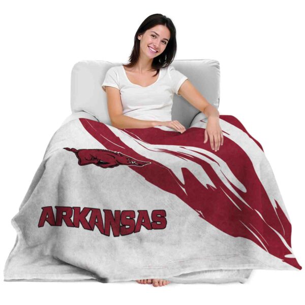 arkansas razorbacks brushstrokes red white blanket latest model