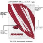 arkansas razorbacks brushstrokes red white blanket new arrival