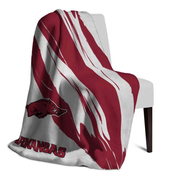 arkansas razorbacks brushstrokes red white blanket top rated