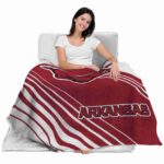 arkansas razorbacks diagonal stripes red blanket latest model