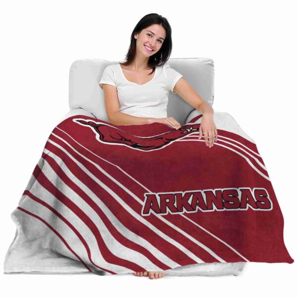 arkansas razorbacks diagonal stripes red blanket latest model