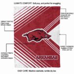 arkansas razorbacks diagonal stripes red blanket new arrival