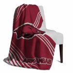 arkansas razorbacks diagonal stripes red blanket top rated