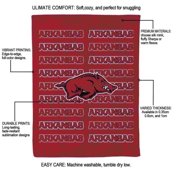arkansas razorbacks fan pride red blanket new arrival