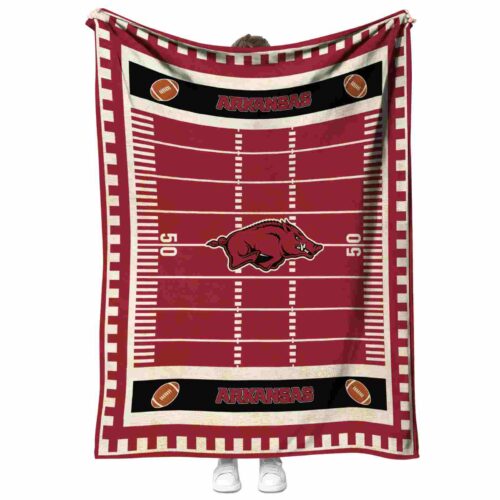 arkansas razorbacks football field red blanket best selling