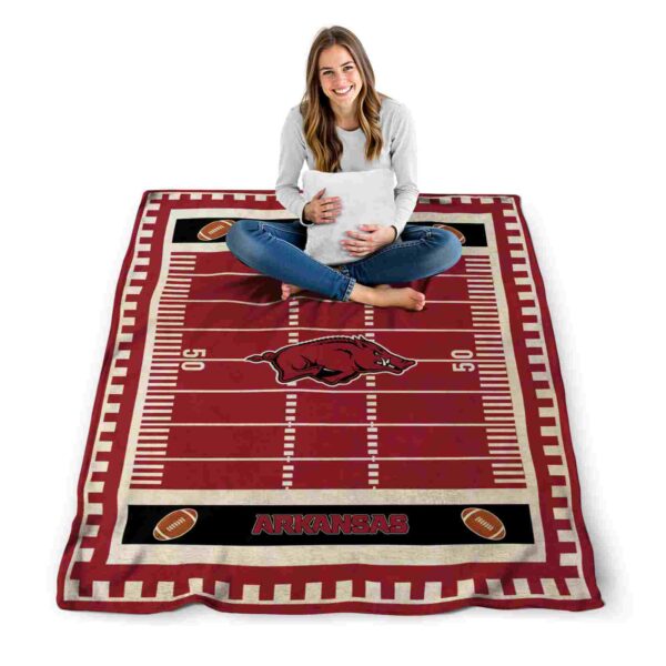 arkansas razorbacks football field red blanket high quality