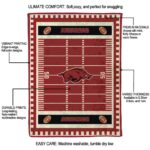 arkansas razorbacks football field red blanket new arrival
