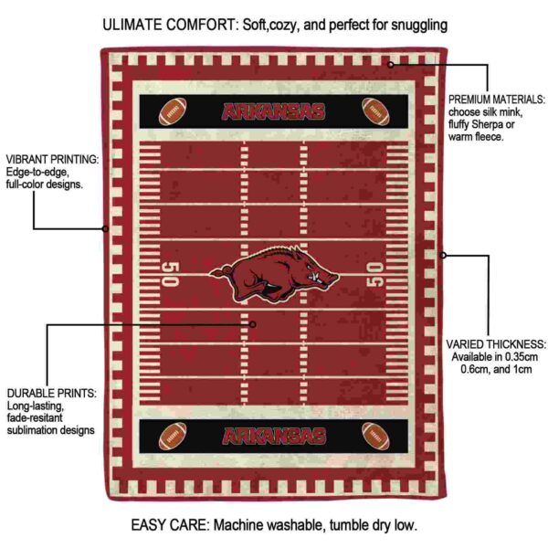 arkansas razorbacks football field red blanket new arrival