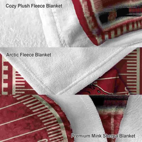 arkansas razorbacks football field red blanket premium grade
