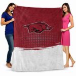 arkansas razorbacks gradient dots red blanket fashion forward