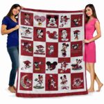 arkansas razorbacks mickey minnie red white blanket best selling