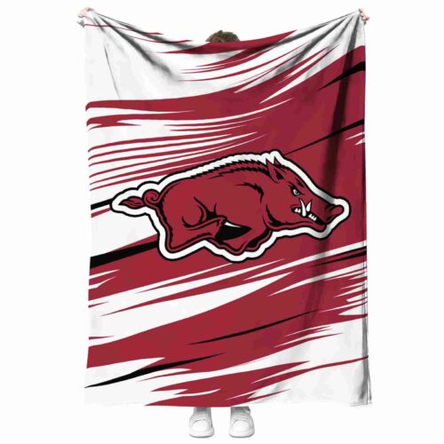 arkansas razorbacks paint streaks red white blanket best selling