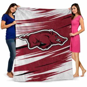 arkansas razorbacks paint streaks red white blanket fashion forward