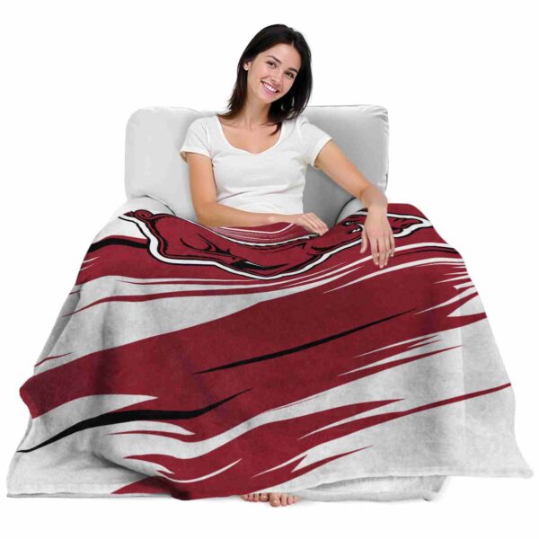 arkansas razorbacks paint streaks red white blanket latest model